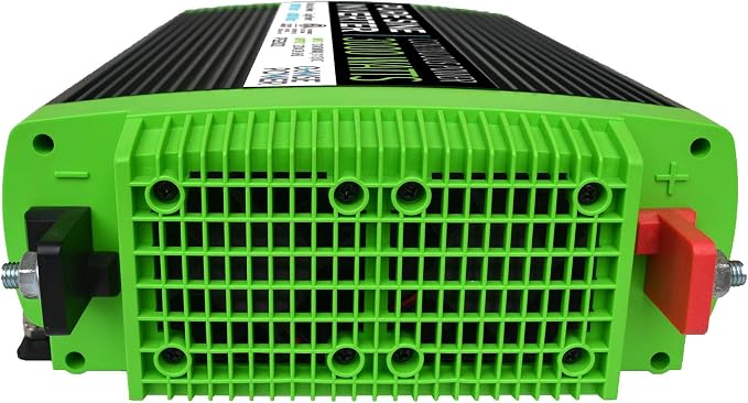 GoWISE Power 3000W Continuous 6000W Surge Peak Power Pure Sine Wave Inverter w/Digital LCD Display, Black/Green (PS2001)