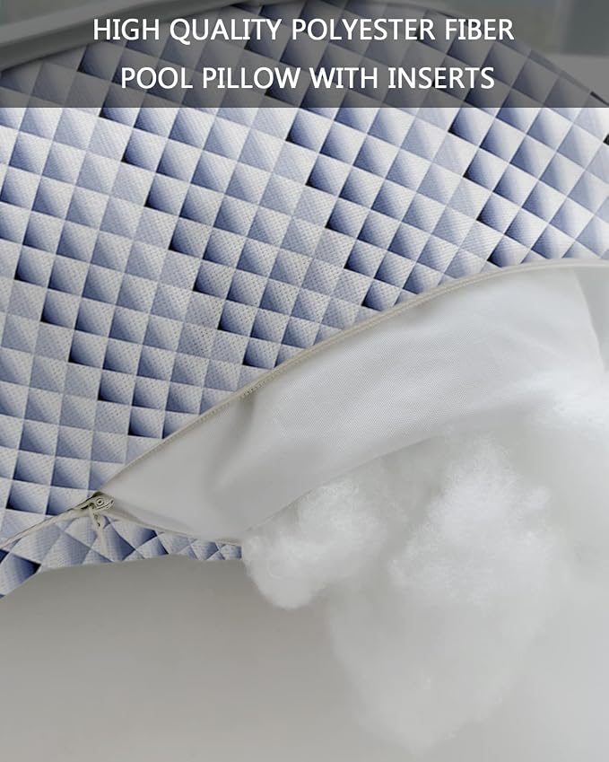 Outdoor Pillows Covers with Inserts Purple Gray Gradient Geometric Color Block Waterproof Recliner Pillow with Adjustable Strap Throw Pillows for Patio Furniture Pool Lounge Chair, 11x16 inch, 1PCS