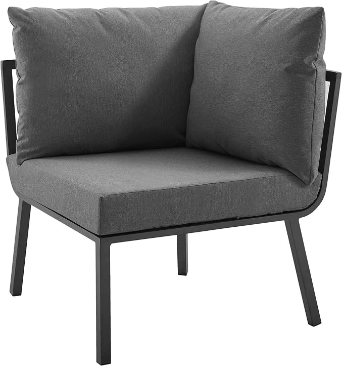 Modway EEI-3793-SLA-CHA Riverside 5 Piece Outdoor Patio Aluminum Set, Gray Charcoal
