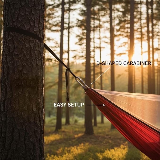 YSUEFIJO Travel Hammock with Mosquito Net, Relaxing Outdoor Hanging Hammock, Foldable and Compact for Backpacking, Breathable and Comfortable, Supports Up to 250kg