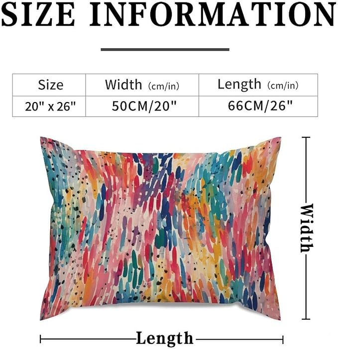 Make It Rain Fiesta Rectangular Cushion Cover Rainbow Colorful Cushion Cases 20x26in Modern Accent Throw Pillow Covers Farmhouse Decorative for for Sofa Couch Living Room Car