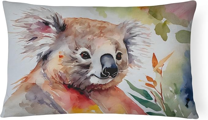 Caroline's Treasures DAC2940PW1216 Koala Throw Pillow Machine Washable, Indoor Outdoor Decorative Pillow for Couch, Bed or Patio, 12HX16W