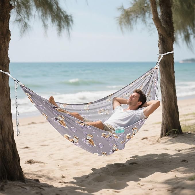 Camping Hammock Outdoor Hammocks for Outside Fox Dream Bubble Beach Trees Portable Lightweight with Pockets Tree Straps Indoor