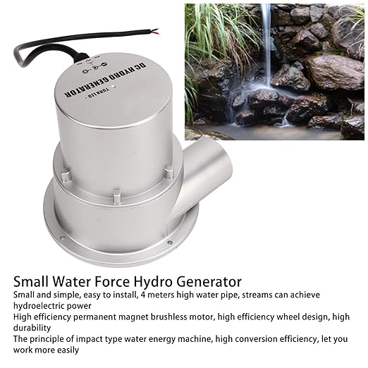 Water Hydroelectric Generator, Remote Control Available 2A DC Load Current Easy Installation Mini Hydroelectric Generator Safe for Backyard (SJ18A)