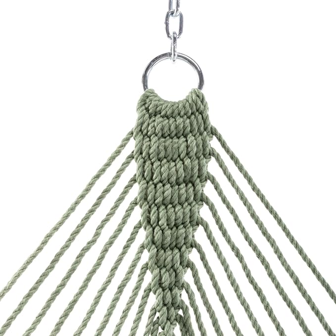 Original Pawleys Island Deluxe Meadow DuraCord Rope Hammock – 13 ft. x 60 in., 2-Person, 450 lb Capacity, Oak Spreader Bar, Zinc-Plated Hardware, Handcrafted in the USA
