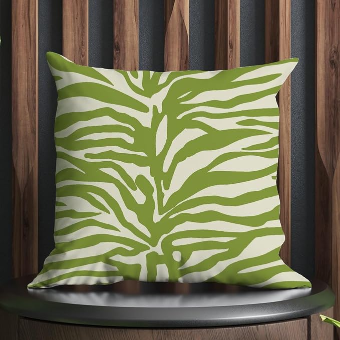 Tiger Print Yellow Green Throw Pillow Covers Animal Tiger Print Pillow Covers 16x16 INFarmhouse Accent Modern Decorative Pillow Covers for Couch Sofa Patio