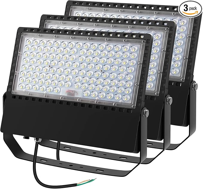 Juyace 3 Pack 36000Lm 240W Led Stadium Outdoor Flood Light Area Lighting | Super Bright Arena Lights，Commercial Area Lighting,5000K Daylight,100-277V,IP65 Waterproof,For Sport Court,Switch Control