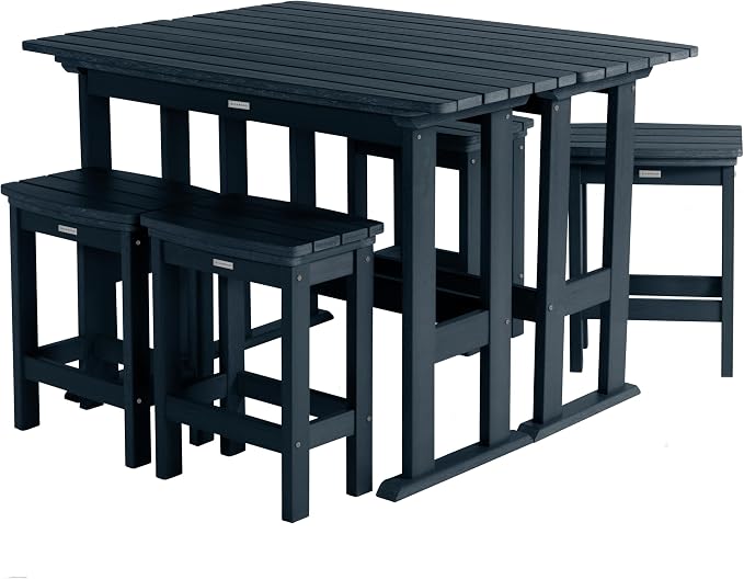 Highwood Lehigh 6pc Counter Height Balcony Dining Set, Federal Blue