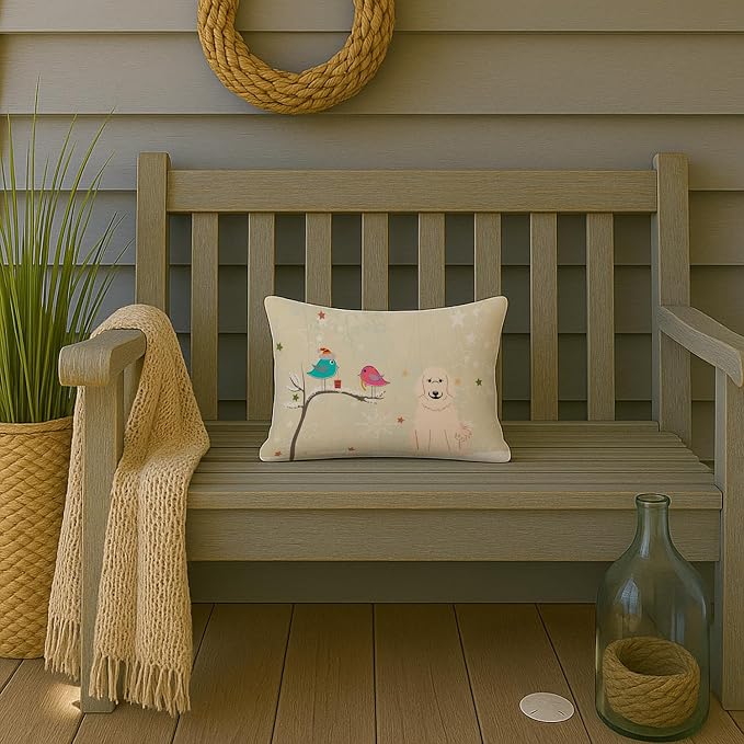 Caroline's Treasures BB2555PW1216 Between Friends Great Pyrenees Canvas Fabric Decorative Pillow 100% Machine Washable Pillow, Indoor or Outdoor Decorative Throw Pillow for Couch, B