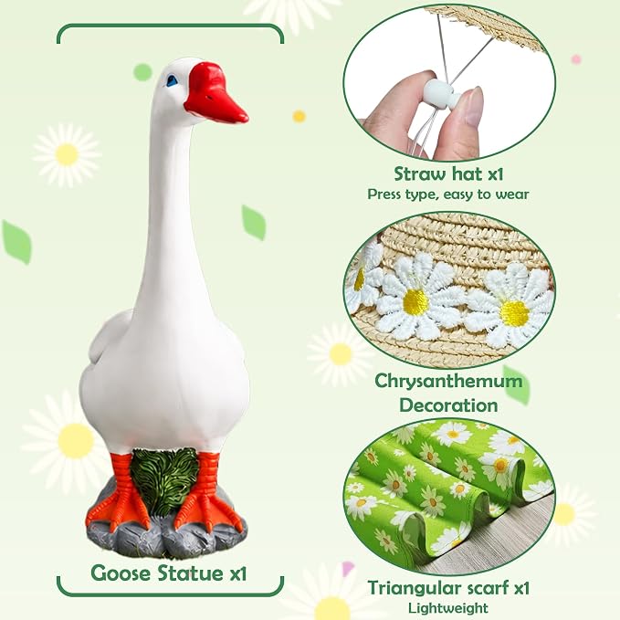 20Inch Resin Porch Goose Statue-Large Porch Goose Statue Decor for Lawn,Yard,Garden.Duck Decor,Indoor and Outdoor-Farmhouse Style Animal Sculpture