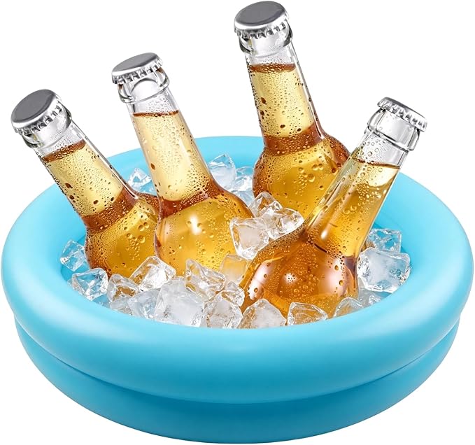 Inflatable Paddling Pool, 23.6 * 19.6 inch Inflatable Swimming Pool, Family Pools, 2 Ring Inflatable- Paddling Pool Water Toys for Indoor Outdoor Pool(Blue)(Blue)