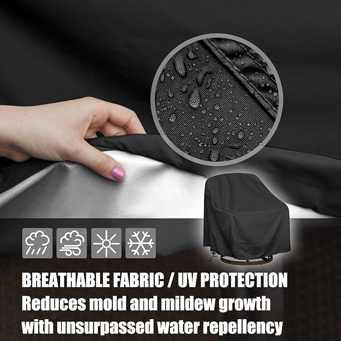 Outdoor Swivel Lounge Chair Cover,Waterproof Heavy Duty Outdoor Chair Covers, (30" W X 34" D X 38.5" H) Patio Furniture Cover for Swivel Patio Lounge Chair