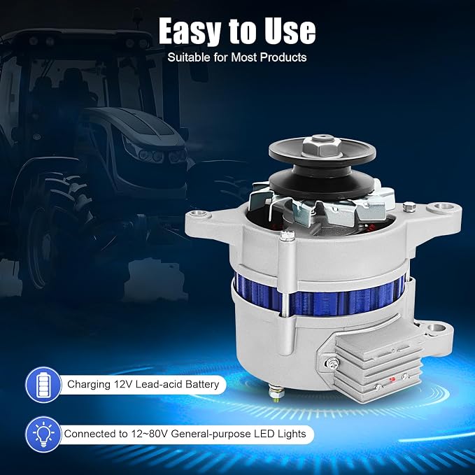 12V-14V Permanent Magnet AC Generator, 1200W Permanent Magnet Synchronous Generator, Permanent Magnetic Alternator for Mechanical Equipment, Power Tools, Lighting, 4500r/min