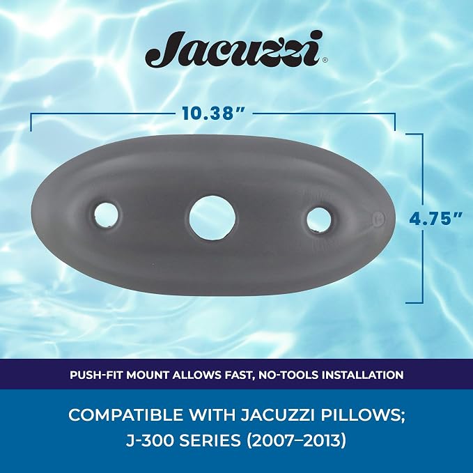 Jacuzzi 2455-105 - J-300 Spa Pillow Back Mount Gray Bracket Replacement | Bracket Design, Dark Gray Plastic Construction, Snap-In Installation, Restores Original Headrest Support Assembly