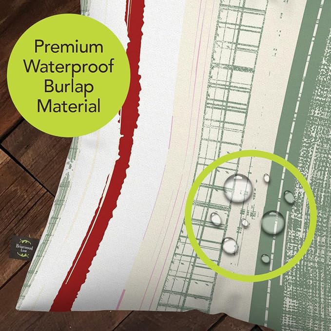 Briarwood Lane Everday Indoor/Outdoor Pillow 17x17 Red and Green Stripes for Everday Pillow