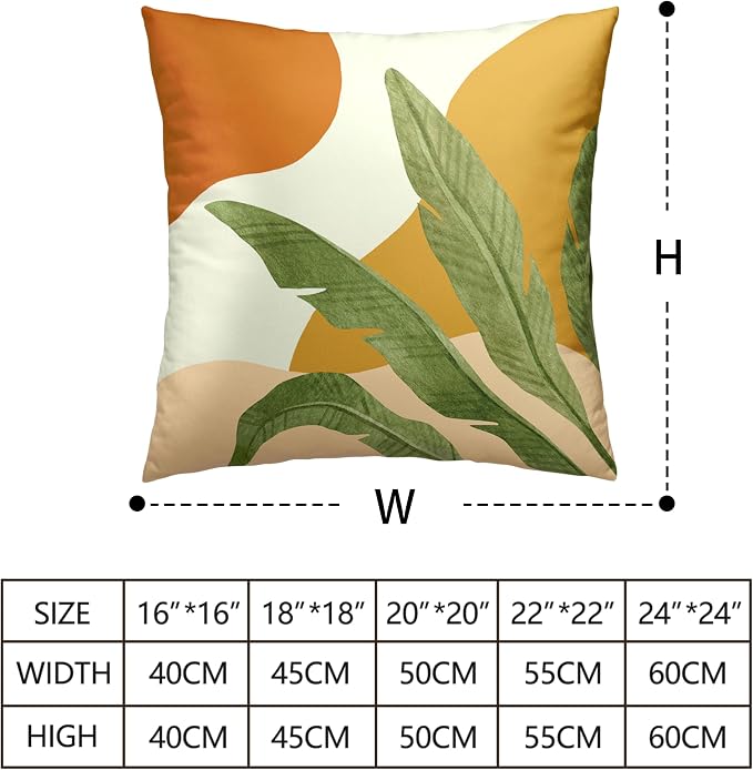 Abstract Boho Pillow Covers 18X18 Tropical Leaves Throw Pillow Covers Set of 2 Modern Palm Tree Decorative Pillow Case for Living Room Couch Patio Home Decor