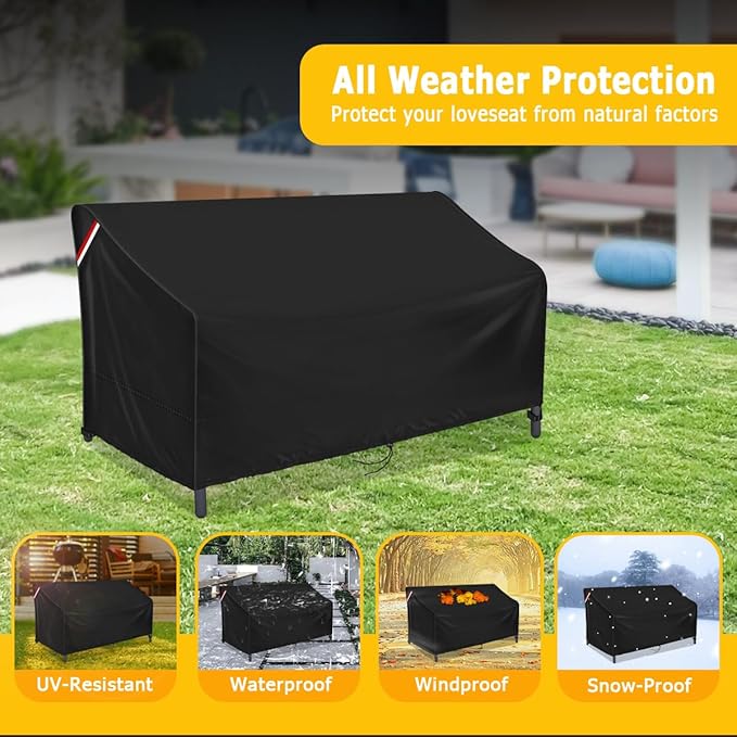 Outdoor Sofa Cover, 85 Inch Waterproof 3-Seater Bench Covers for Patio Loveseat, Couch, Glider, Heavy Duty Outside Furniture Couch Cover - 85" L x 37" W x 35" H