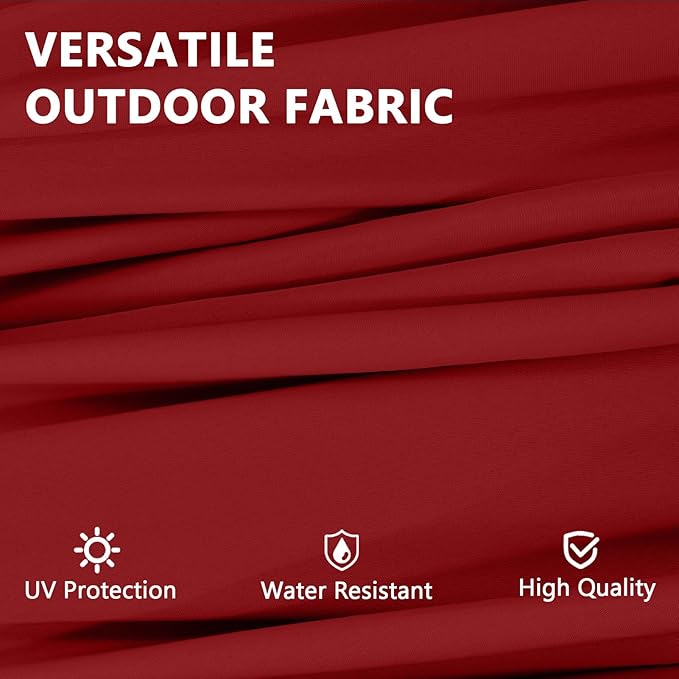 13Ft Large Patio Umbrella Outdoor Double-Sided Market Umbrella w/Easy Crank for Yard, Poolside, Deck, Red