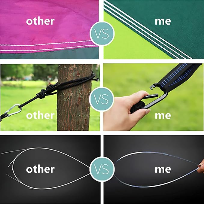 LFL Camping Hammock with Mosquito Net, Hammocks with Net, 1 & 2 Persons Outdoor Portable Tree Straps Swing Hammock, Nylon Parachute Outside Material Hammocks with Bug Net, Blue