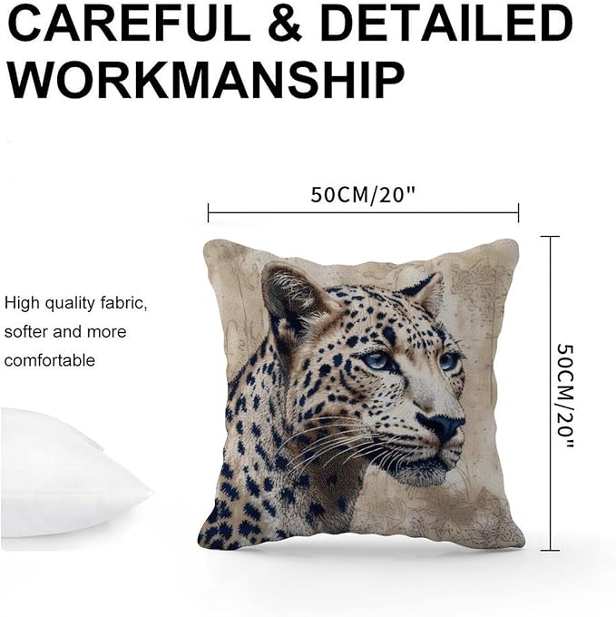 Antelope Black Animal Print Pillowcase Leopard Graphite Dot Cushion Cases 20x20 INClassic Accent Decorative Cushion Covers Home Decor for Living Bed Room Patio Home