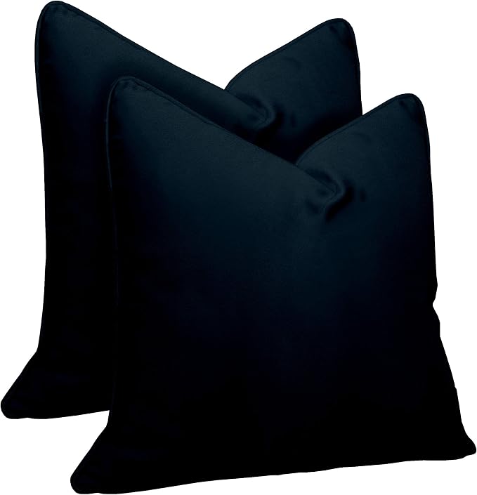 RSH DECOR Set of 2 Square Throw Pillows | Indoor/Outdoor All Weather Polyester Fabric | Decorative Karate Chop Accent Pillows for Patio Furniture | Reversible | 24" x 24" | Gadsen Midnight Navy