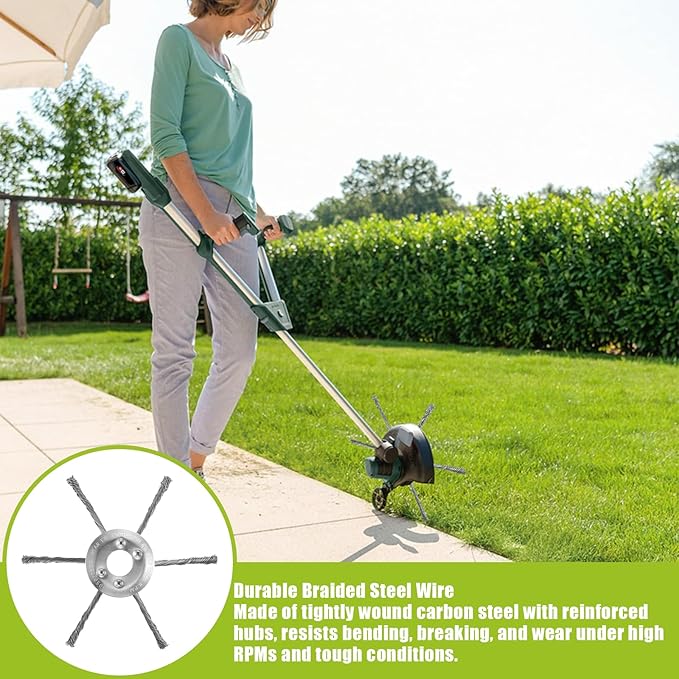 7" Inch Gas Trimmer Head – Universal Steel Wire Weed Eater Brush Cutter Trimmer Head for Lawn Mowers, Heavy-Duty Replacement Fits Stihl, Husqvarna, Echo with Install Kit