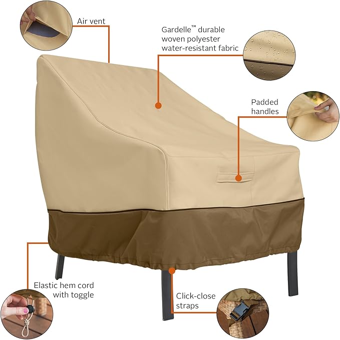 Classic Accessories Veranda Water-Resistant 30 Inch Patio Lounge Chair Cover, Patio Furniture Covers