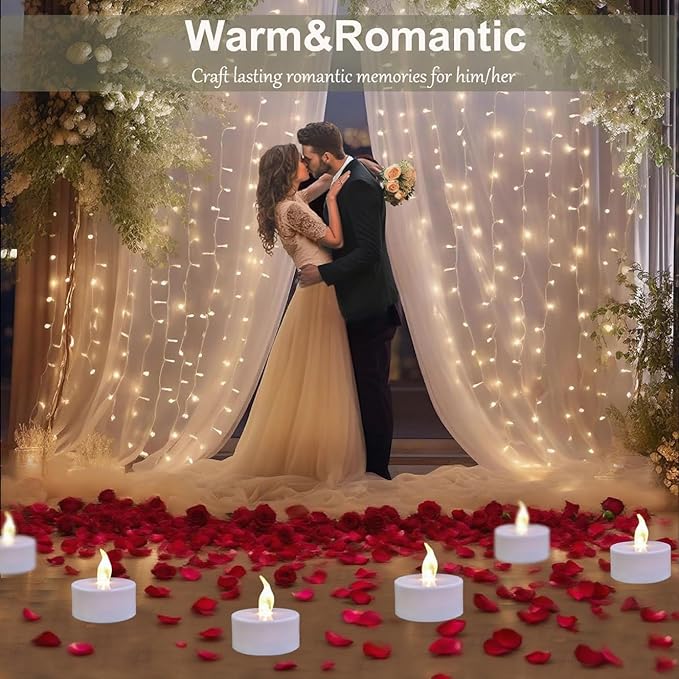 Jialine Flameless Led Tea Lights Candle with Remote Control,Long Lasting Battery Operated Led Tealight Candles with 2/4/6/8 H Timer for Seasonal &Festival Celebration (Warm White 12 Pack)