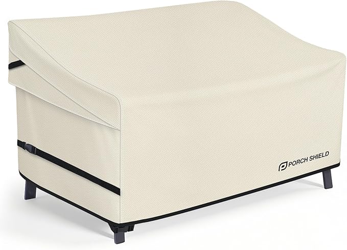 Porch Shield Waterproof Outdoor Furniture Sofa Cover – Patio 2 Seater Loveseat Cover 60W x 35D x 35H inch, Beige