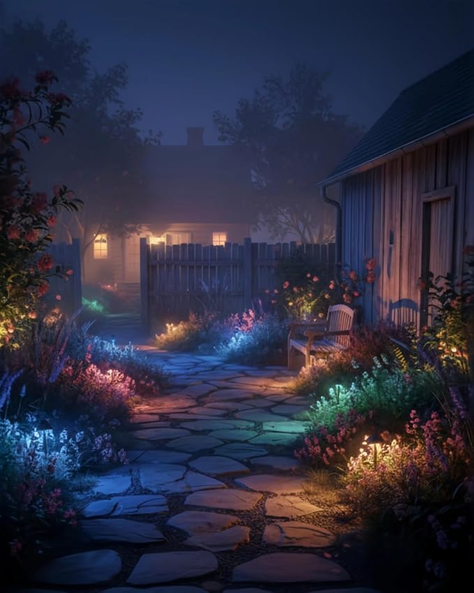 RGB Landscape Outdoor SpotLights with APP & Remote Control | Waterproof Color Changing LED Spotlights for Yard Garden Path House Halloween Christmas Decoration Outside Tree, 6 in 1