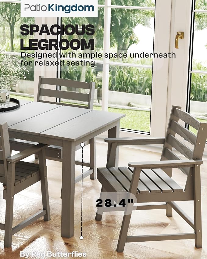9-Piece HDPE Patio Dining Set for 8, 75.2" Table,Gray | HDPE material, umbrella hole design, weather-resistant patio furniture, perfect for yard, lawn, garden, balcony, deck