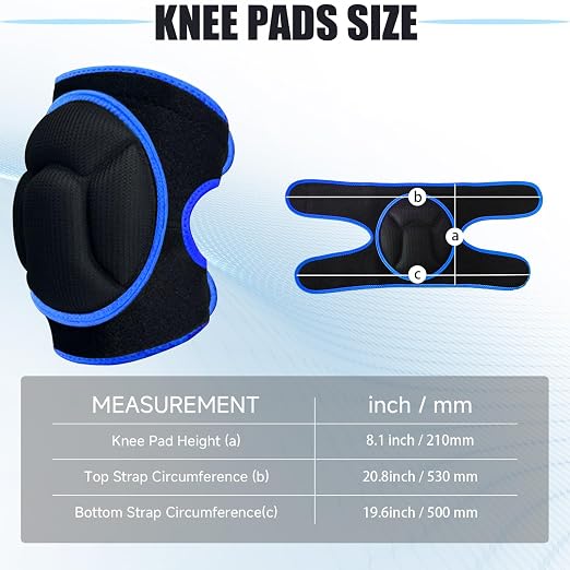 Knee Pads, Thick Sponge Anti-slip, Collision Avoidance Knee Pads, for Gardening Maintain， Running, Mountaineering, House Working(Blue, X-Large)