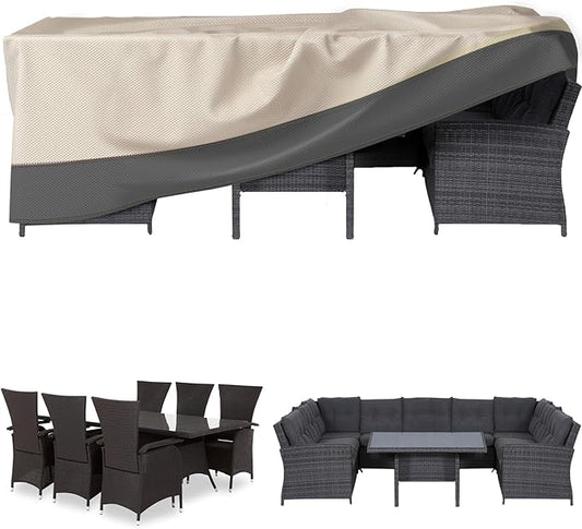 Patio Furniture Covers Waterproof Heavy Duty, 98"x78"x28" Large Outdoor Dining Table and Chair Covers, Anti-UV, General Purpose Outside Sectional Sofa Set Cover