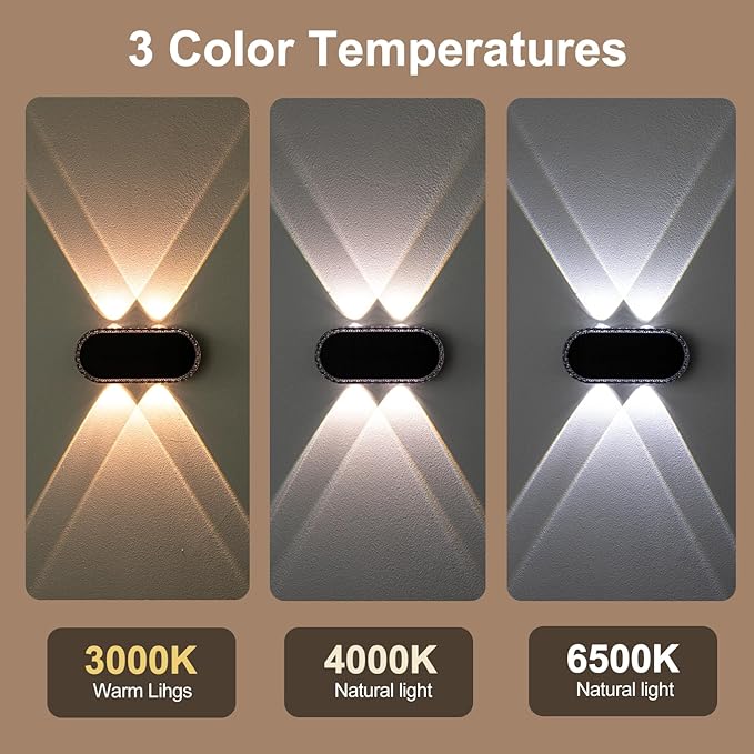 Ellasay Solar Fence Lights Outdoor: IP65 Waterproof Bright LED Wall Lighting with 3 Color Modes and 12 Hour Battery Life Perfect for Garden Backyard Porch and Holiday Parties 8 Pack