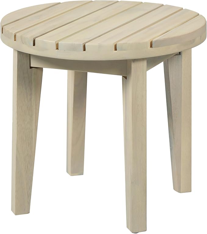 Christopher Knight Home Perla Set of 2 Acacia Wood Club Chair and Coffee Table, 3 Piece Patio Bistro Set, Solid Wood Outdoor Patio Furniture Set with Center Table, Light White+Sand