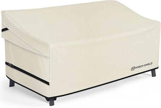 Porch Shield Waterproof Outdoor Furniture Sofa Cover – Patio 3-Seater Couch Cover 77W x 35D x 35H inch, Beige