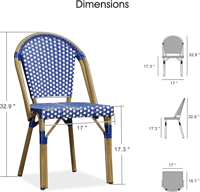 PURPLE LEAF 11 Pieces Outdoor Dining Set Patio Furniture Set with Large Aluminum Table and French Bistro Chairs for Garden Backyard Deep Blue Patio Dining Set