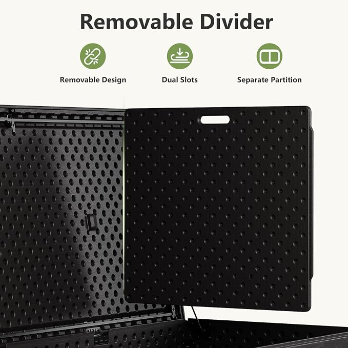 Outdoor Storage Box,260 Gallon Deck Box Outdoor Storage Bench Outside Waterproof Resin Storage Bench, Lockable Patio Cushions, Garden Tools Storage For Furniture, UV Resistant