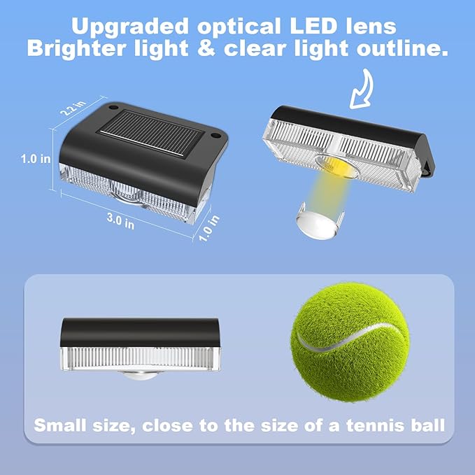 AGOTD Solar Fence Lights Outdoor, 8 Pack Fence Light Solar Powered Wall Lighting, Deck Lights Waterproof Led for Outside, Garden, Backyard, Patio, Pathway, Railing, Pool, Stairs, Step, Warm White