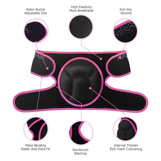 Knee Pads, Thick Sponge, Non-Slip Silicone & Adjustable Straps, for Gardening Maintain， Running, Mountaineering, House Working(Pink, Large)