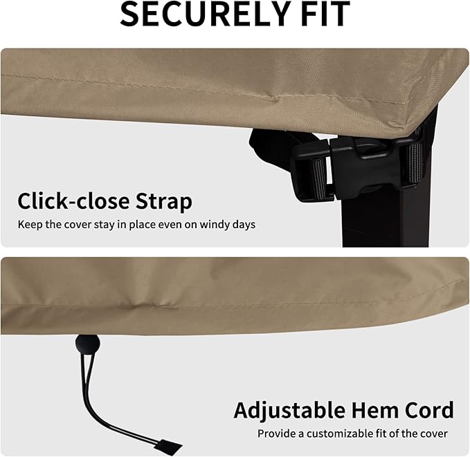 Easy-Going Waterproof Outdoor Swivel Chair Cover UV Resistant Patio Chair Cover Weatherproof Lawn Outdoor Furniture Cover with Tape Sealed Seam (2 Pack-30Wx34Dx38.5H inch, Camel)
