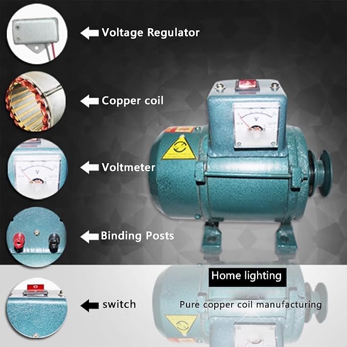 5KW/7KW Portable Generator 220V - Brushless Permanent Magnet, Pure Copper Winding, Dual-Fuel Gasoline & Diesel Engine, Reliable Lighting Power Supply (7000W)