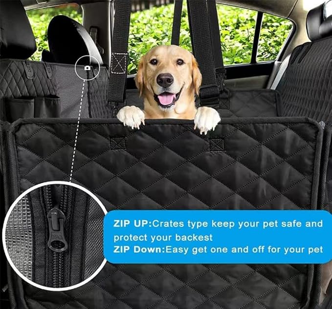 Dog Car Seat Cover for Subaru Legacy BN/BS 6. Gen 2015 2016 2017 2018 2019 2020, Foldable Back Seat Extender, Hair-Resistant, Anti-Scratch, Travel Hammock Bed with Mesh Window Storage Accessories