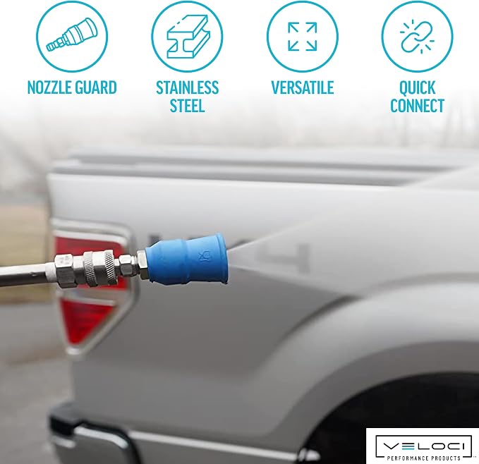 MTM Hydro Acqualine Pressure Washer Nozzle Guard Holder Tips Protector with 1/4” Quick Coupler Plug, 25 Degrees 3.5