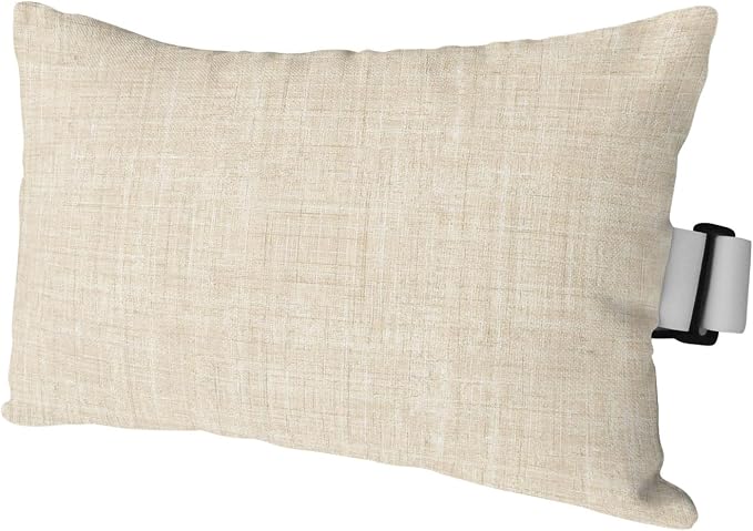 Outdoor Lumbar Pillow Set of 1, Cream Waterproof Beach Headrest Pillow with Inserts, Farmhouse Vintage Cream Solid Color Modern Recliner Throw Pillows for Patio Furniture, 11 x 16