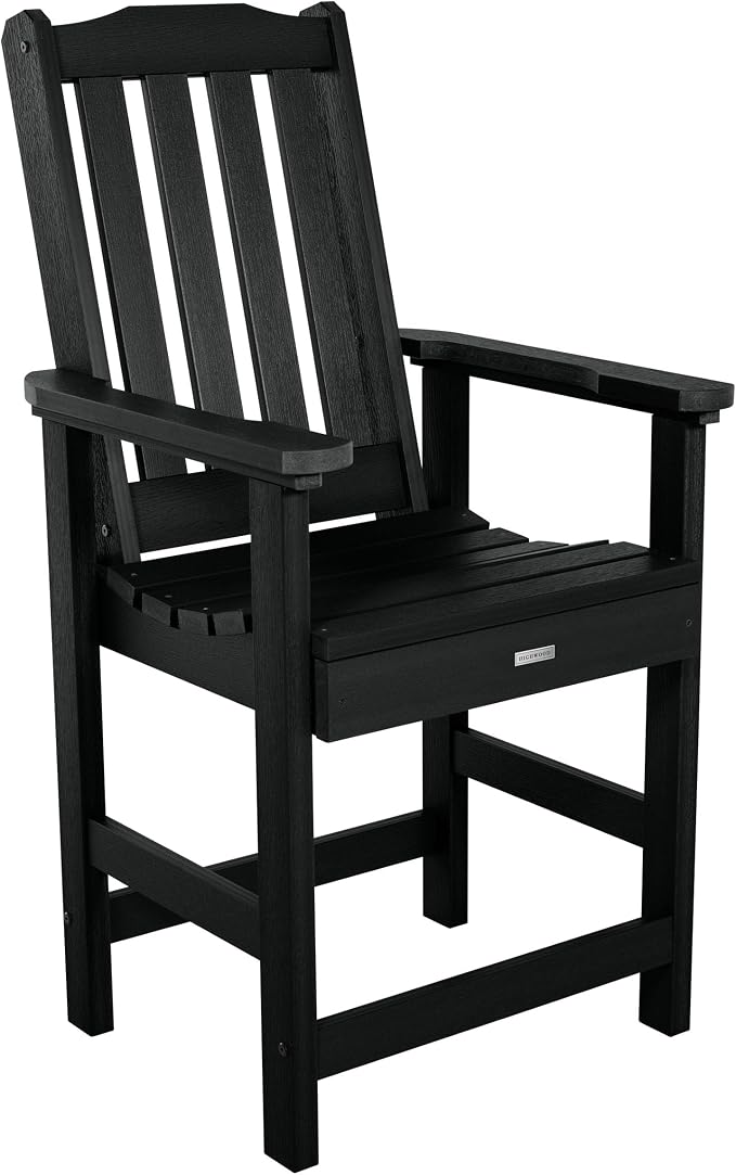 highwood AD-ST7LH2CO5BA-BKE Lehigh 7pc Rectangular Counter Height Dining Set 84" x 42", Black