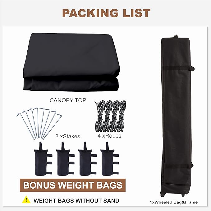 MASTERCANOPY Pop Up Gazebo Canopy with Mosquito Netting (11x11, Black)
