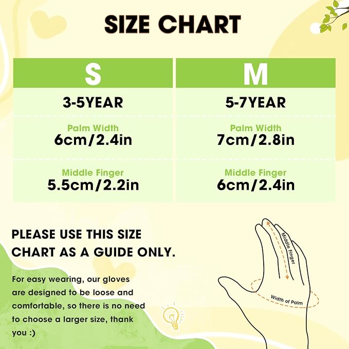 WAWSAM Kids Gardening Gloves 3 Pairs Toddlers Rubber Coated Work Gloves Children Garden Gloves
