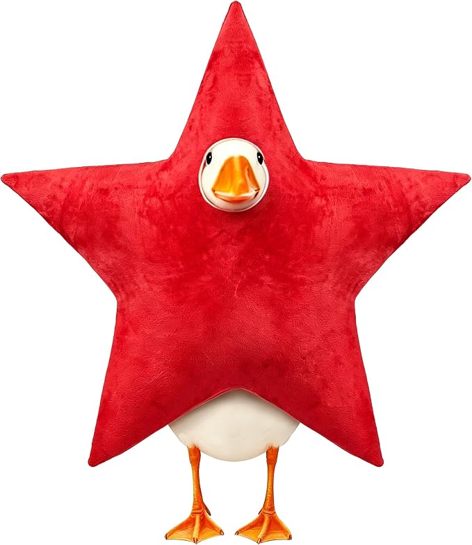 4th of July Patriotic Porch Goose Outfits for 23" Lawn Statue Independence Day Star Goose Costume for Garden Patio USA 250th Anniversary Decoration (Red Star)