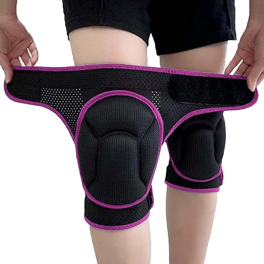 Gardening Knee Pads for Men/Women, Adjustable Mesh Fabric, Pink M (1 pair) | Non-slip Comfortable Knee Protectors, Soft EVA Foam, Flexible Pads for Gardening, Cleaning, Kneeling, Crawling, Flooring Work
